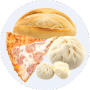 Bánh bao, bánh mì, pizza