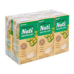 Lốc sữa đậu nành nguyên chất Nutimilk hộp 200ml (6 Hộp)