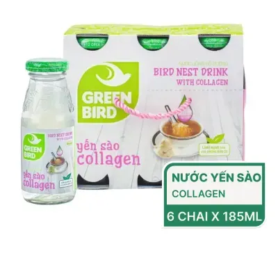 Lốc 6 chai nước yến sào Green Bird collagen 185ml
