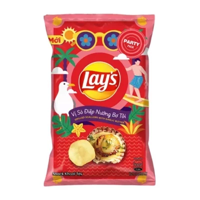 Snack khoai tây Lay's vị sò điệp nướng bơ tỏi gói 88g