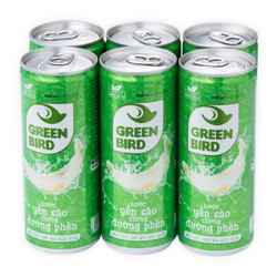 Lốc nước yến sào chưng đường phèn Green Bird lon 240ml (6 Lon)