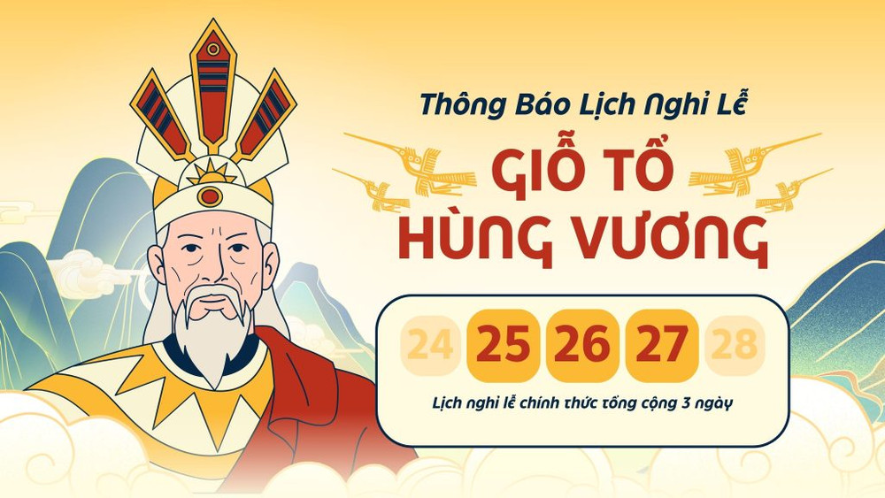 Lịch nghỉ Giỗ Tổ Hùng Vương 2026 chính thức
