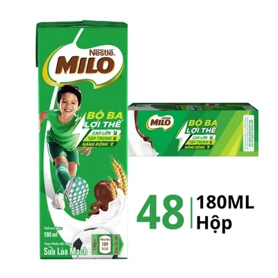 Thùng 48 hộp giấy sữa nước Milo 180ml