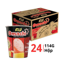 Thùng mì dinh dưỡng khoai tây xốt bò hầm (có thịt) Omachi hộp 114g (24 Hộp)