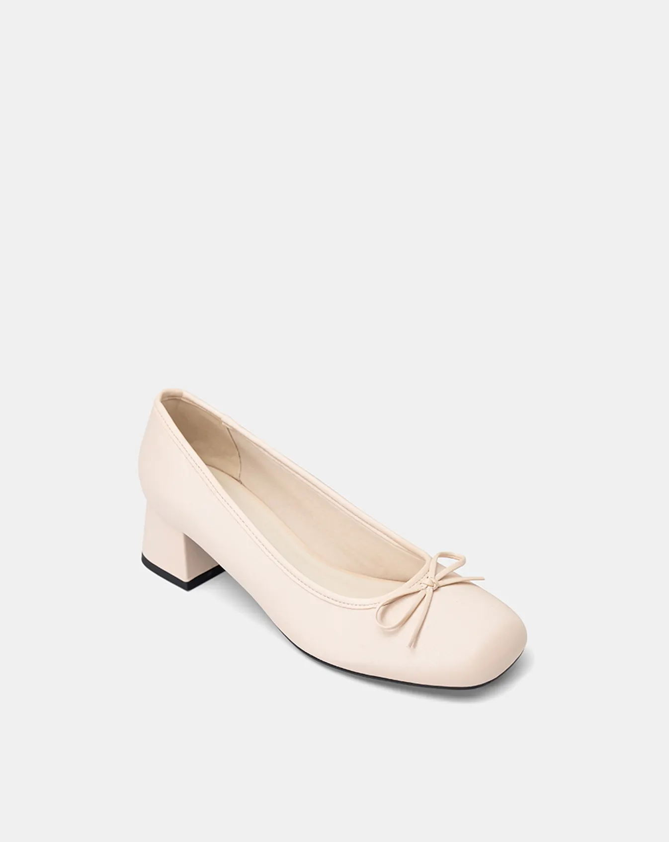 Giày Cao Gót Pumps Gót Vuông Phối Nơ - Image 5
