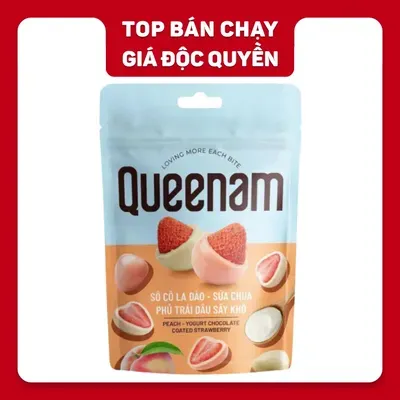 Socola Queenam sữa chua phủ dâu sấy khô gói 60g