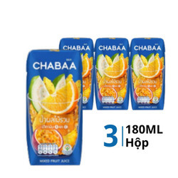 Lốc nước ép hỗn hợp trái cây Chabaa hộp 180ml (3 Hộp)