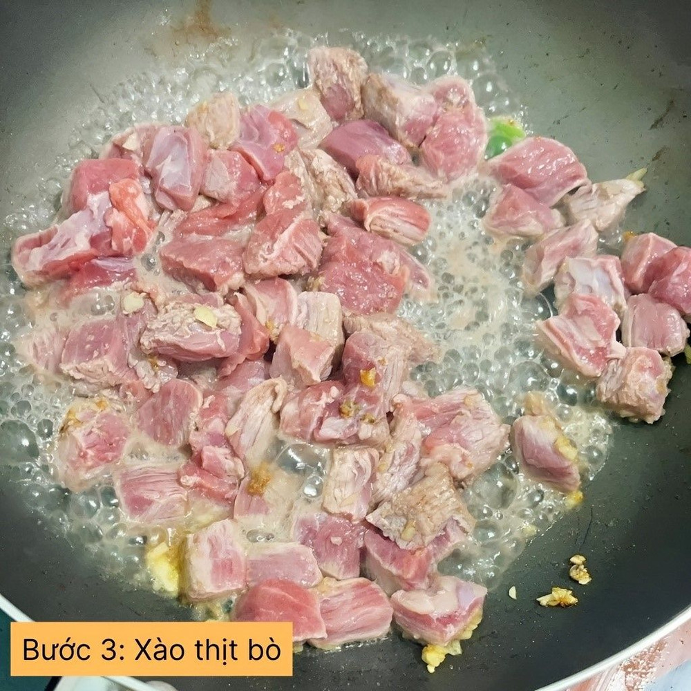 xào thịt bò