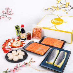 Sashimi Combo Sò Điệp, Cá Trích, Cá Hồi, Sò Đỏ Kome88 (1 hộp)