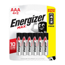 Pin Max AAA E92 BP4+2 Energizer vỉ 100g (1 Vỉ)