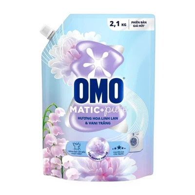 Nước giặt Omo cửa trước hương hoa linh lan túi 2.1kg