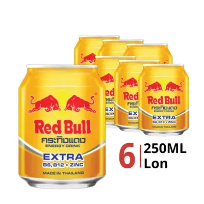 Lốc 6 lon nước tăng lực Extra Redbull Thái 250ml