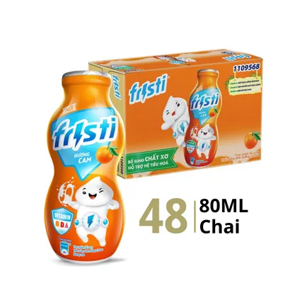 Thùng 48 chai sữa tiệt trùng Fristi Lad Dutch Lady vị cam 80ml