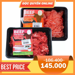 Combo Freshfoco: bò tái cắt 250g và diềm thăn bò cắt xào 250g