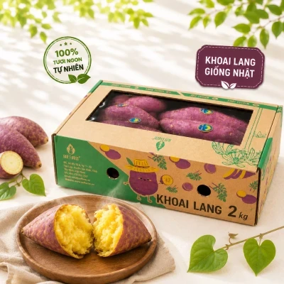 Thùng 2kg khoai lang giống Nhật Antfarm (Hàng xuất khẩu)