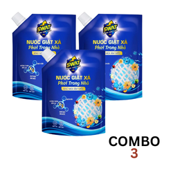 Combo nước giặt xả Swat 5in1 phơi trong nhà túi 3.5kg (3 Túi)
