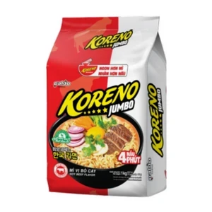 Lốc 10 gói mì Koreno Jumbo vị bò cay 100g