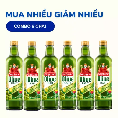 Combo 6 chai dầu Olive Light Neptune 1L