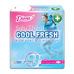 Băng vệ sinh siêu thấm Cool Fresh siêu mỏng cánh 23cm Diana gói 8 miếng (1 Gói)