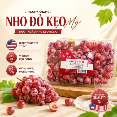 Nho đỏ kẹo Mỹ  hộp 450g