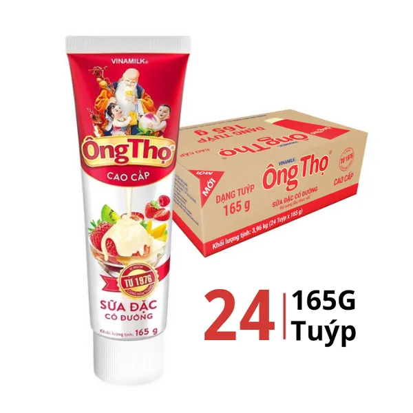 Thùng 24 tuýp sữa đặc Ông Thọ 165g