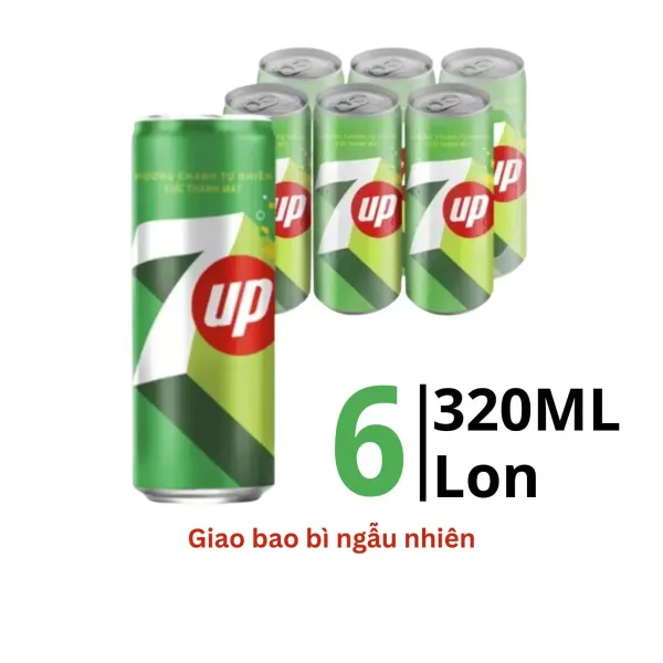 Lốc 6 lon nước ngọt 7UP 320ml