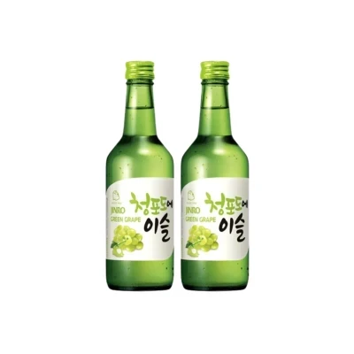 Combo 2 chai Rượu soju nho Green Grape 13% Jinro 360ml