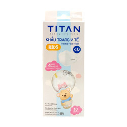 Khẩu trang hoạ tiết 4D trẻ em 3 lớp Titan hộp 10 cái