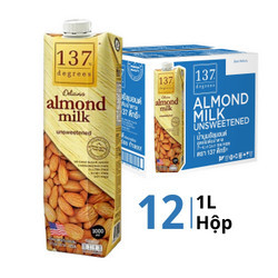 Thùng sữa hạt hạnh nhân không đường 137 Degrees hộp 1L (12 Hộp)