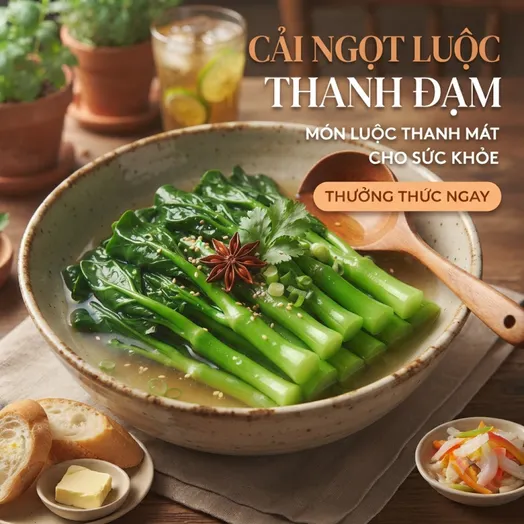 Cách luộc rau cải ngọt xanh mướt