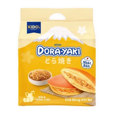 Bánh Dorayaki chà bông xốt bơ Kido túi 150g