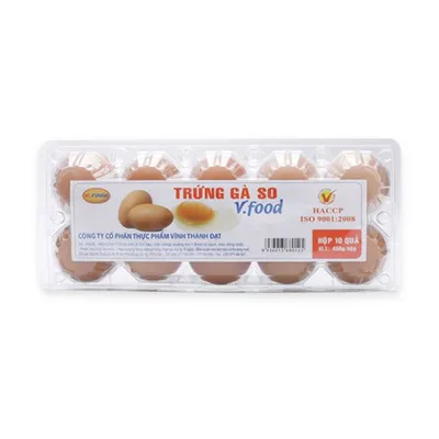 Trứng gà so 45g±2g Vfoods hộp 10 quả