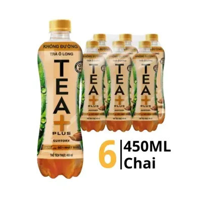 Lốc 6 chai trà oolong Oolong Tea+ không đường 450ml