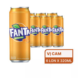 Lốc nước ngọt Fanta cam 320ml (6 lon)