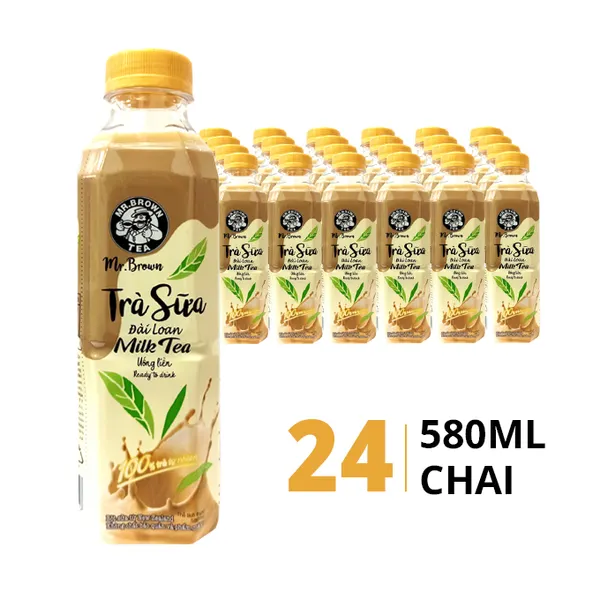 Thùng 24 chai trà sữa Mr. Brown 580ml